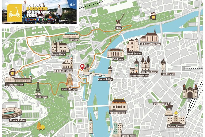 1.5h Prague E-Scooter Panoramic Tour small-group with PragueWay - Charles Bridge: old stone, 30 statues, and that early-morning legend feel