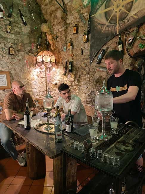 Absinthe Tasting Prague: Historic Cellar Experience - Entering the Green Devils cellar in Prague’s Ungelt courtyard