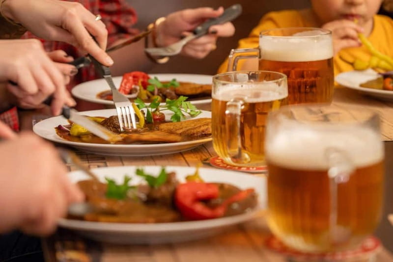 Eating Prague by Night Drinks & Food Tour - Czech beef goulash steps from Charles Bridge