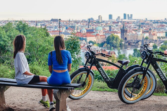 Ebike Sunset tour of Prague - The Prague Metronome stop: a statue story with a viewpoint payoff
