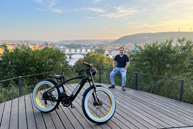 Ebike Sunset tour of Prague - Wenceslas Square to the Powder Tower: city center landmarks, then up and out