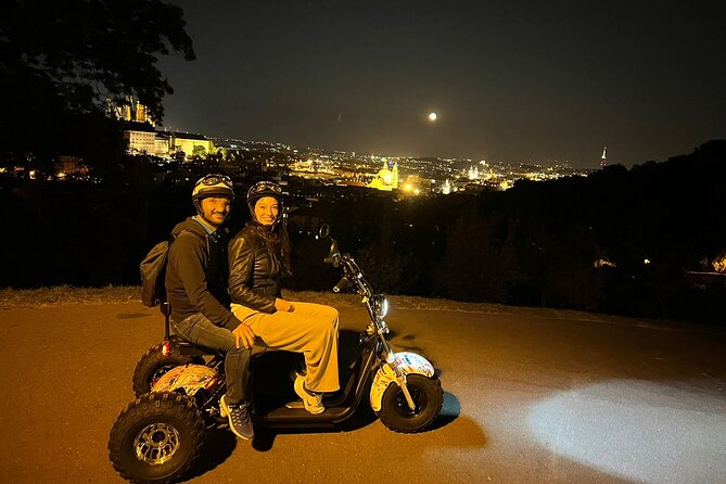 Electric Trike Night Tour in Prague - Live Guided - Lennonova zeď, Charles Bridge, and the river’s night glow