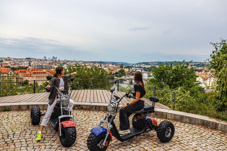 Grand City Tour on Electric Trike in Prague - Live Guided - Strahov Monastery and Strahov Stadium, plus a needed break
