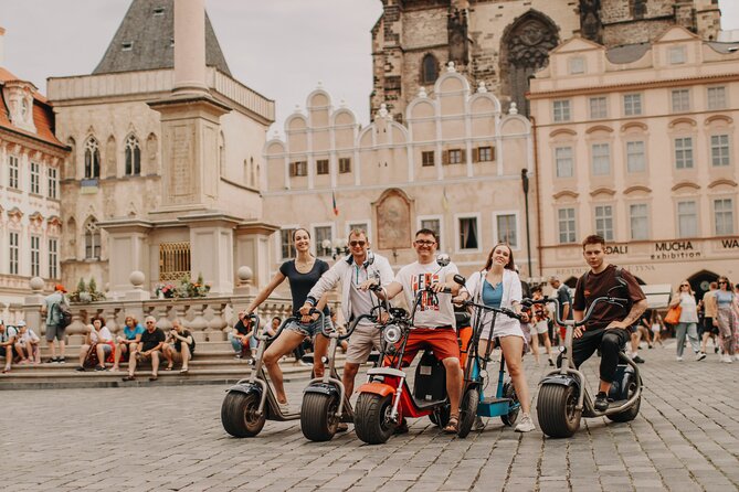 Guided sightseeing e-scooter tour of Prague: 2 hours - The Old Town Hall and the Astronomical Clock stop