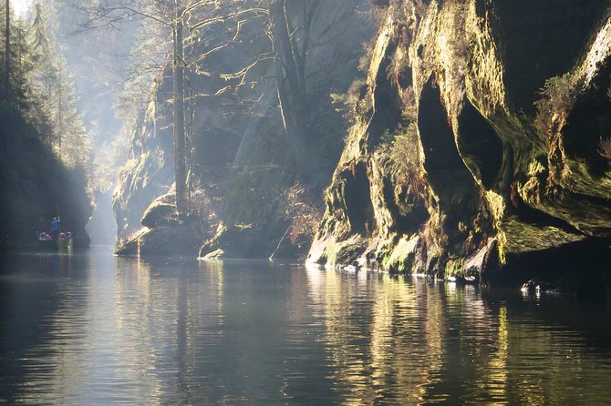 Hiking in Bohemian Switzerland - a day trip from Prague - Edmundova soutěska boat ride, second gorge, different vibe