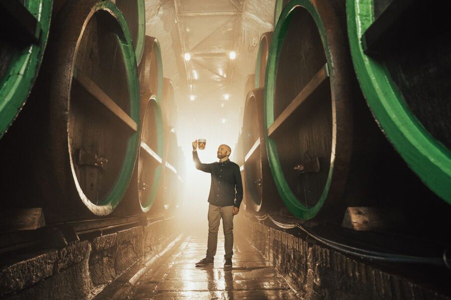 Pilsen: Pilsner Urquell Brewery Tour with Beer Tasting - Historic cellars, cold air, and the taste of unfiltered beer