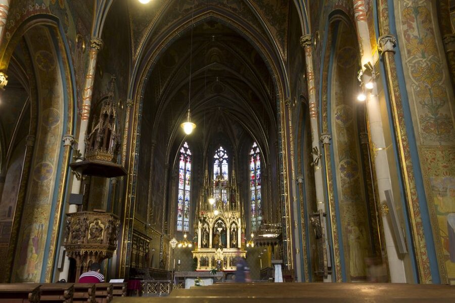 Prague: 2.5-Hour Vyšehrad Castle with Gorlice & Tickets - The Church of Saints Peter and Paul: neo-Gothic inside, Art Nouveau on the walls