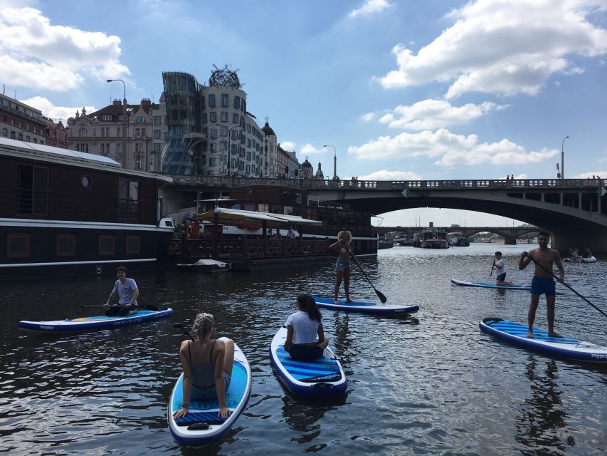 Prague: 2-Hour Paddle Boarding in the City Centre - Prague Views From the Waterline: bridges, riverfront, and landmark-style sightseeing