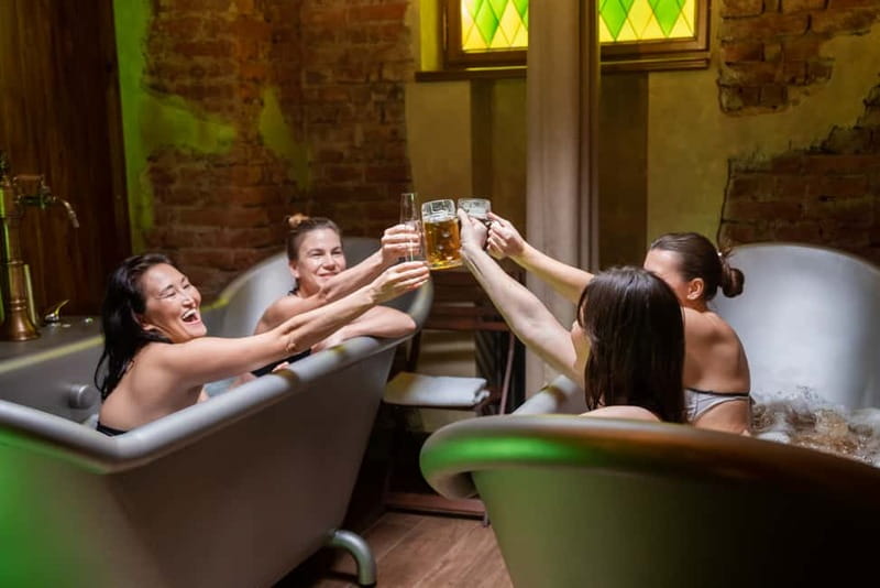 Prague: Beer and Wine Spa Bath with Salt Cave Experience - Choosing the beer bath or the wine whirlpool