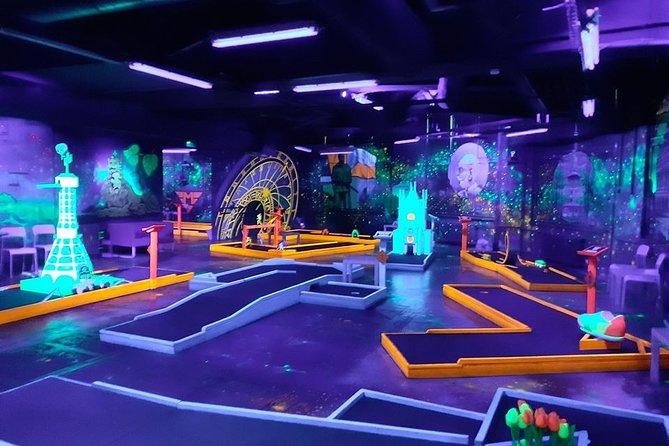 Prague Black Light Mini Golf and Games with free Drinks - Prague After Dark, Without the Bar Tab Mood