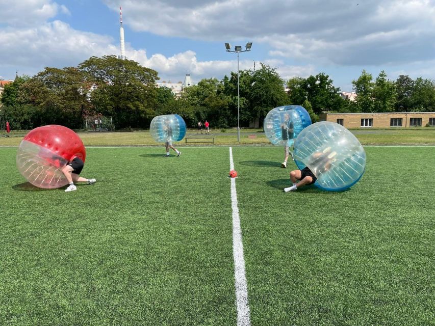Prague: Bubbles football - Zorb Football in centrum - Prague centrum pitch, bubble balls, and the referee factor
