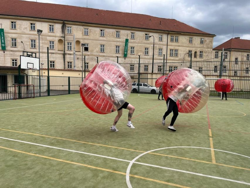 Prague: Bubbles football - Zorb Football in centrum - British Bulldog and Last man standing, plus other variations