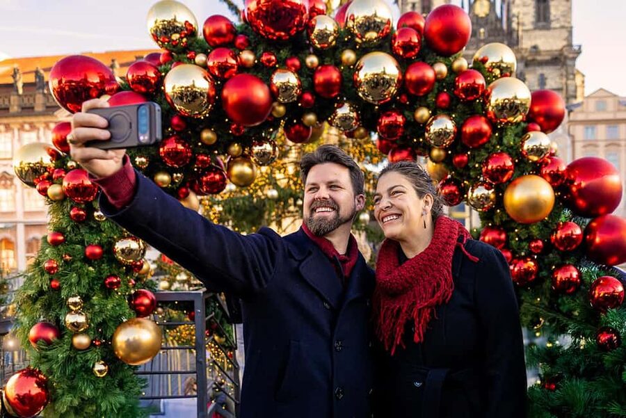Prague: Christmas/Easter Markets Tour with Photoshoot - Old Town Square starts the story, and sets your photo up