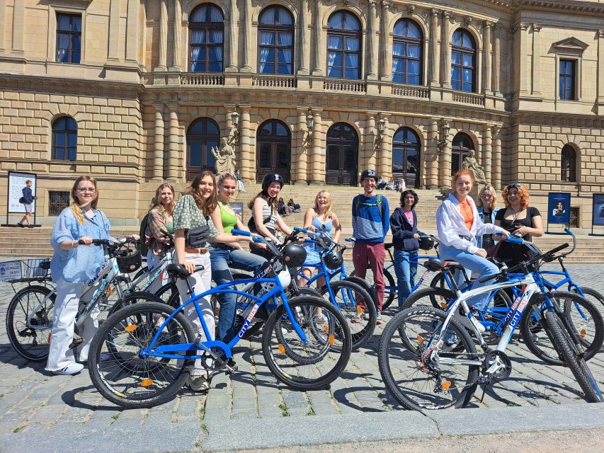 Prague City Bike guided tour - Wenceslas Square to the Charles Bridge, street-level Prague views