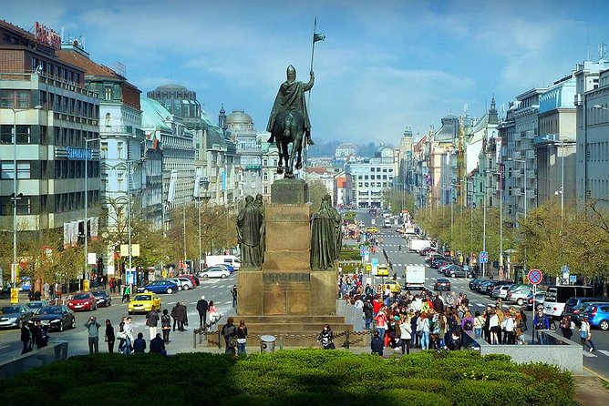 Prague Cold War Walking Tour - The upside-down statue of King Wenceslas: irony as political commentary