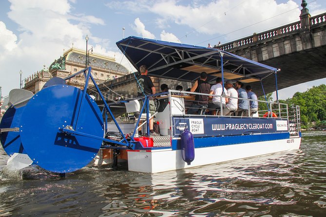 Prague Cycle Boat - The Swimming Beer Bike - Prague Castle views from the river, best from this angle