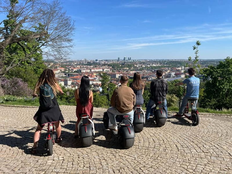 Prague E-Scooter City Tour: Regular or Fat Tire - Petrin Hill, Royal Gardens, and the Letná Park Overlook
