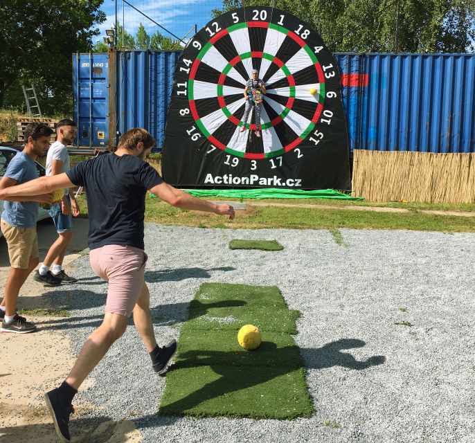 Prague : Giant Foot Darts and Giant Beer Pong Game - Choosing your game: full combo vs foot darts only