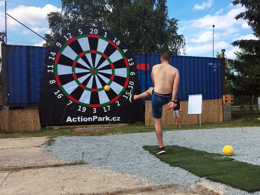 Prague : Giant Foot Darts and Giant Beer Pong Game - Giant foot darts, the silly target and the point of the game