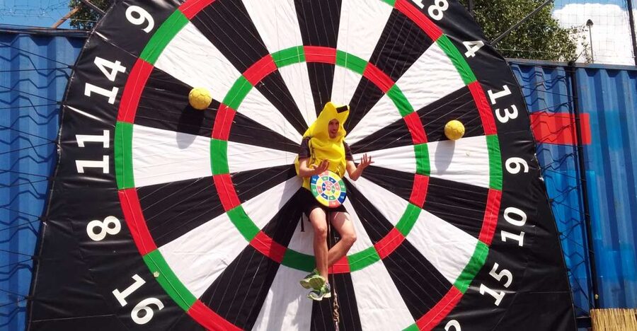 Prague : Giant Foot Darts and Giant Beer Pong Game - Giant beer pong, barrels, football balls, and teamwork energy