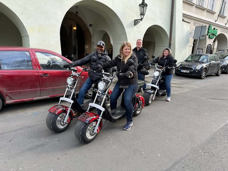 Prague: Guided Fat Tire e-Scooter Tour - Petrin Park, the narrowest street, and the Charles Bridge approach