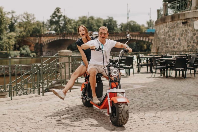 Prague: Guided Fat Tire e-Scooter Tour - From Old Town connections to a local park and viewpoint