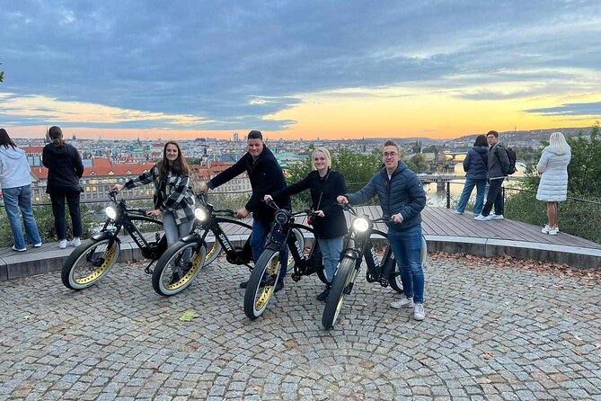 Prague on Stylish Retro styled E-Bike - Viewpoints & Sightseeing - Prague Castle From the Outside, Then Strahov Monastery Brewery