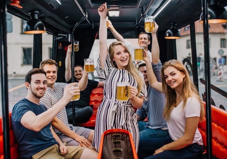Prague: Party Beer Bus - A party bus that still works as sightseeing