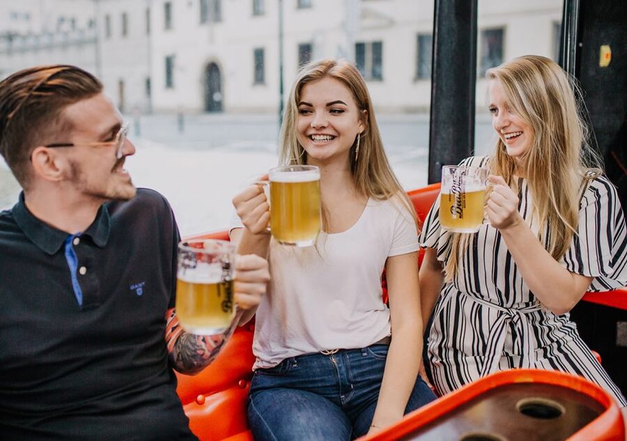 Prague: Party Beer Bus - Inside the custom beer bus: where the comfort really matters