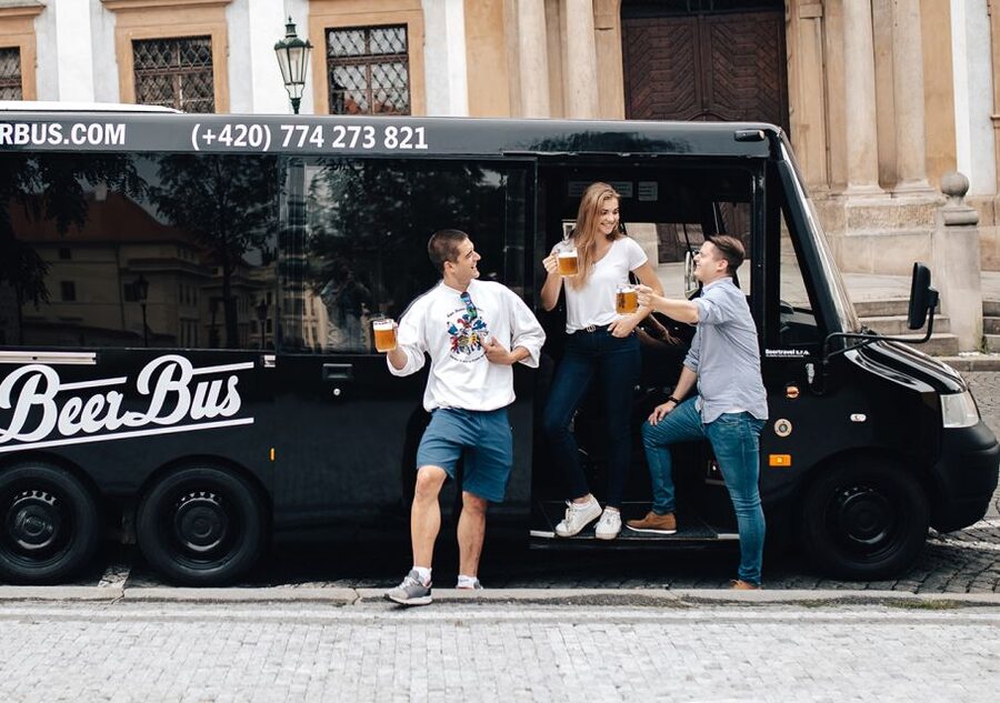 Prague: Party Beer Bus - Staropramen Brewery: beer time with a recognizable Prague brand