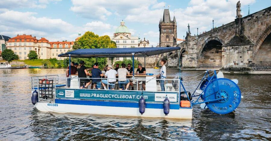 Prague: Swimming Beer Bike on A Cycle Boat - Kampa Island and the Old Town finish on Dvořákovo nábř.