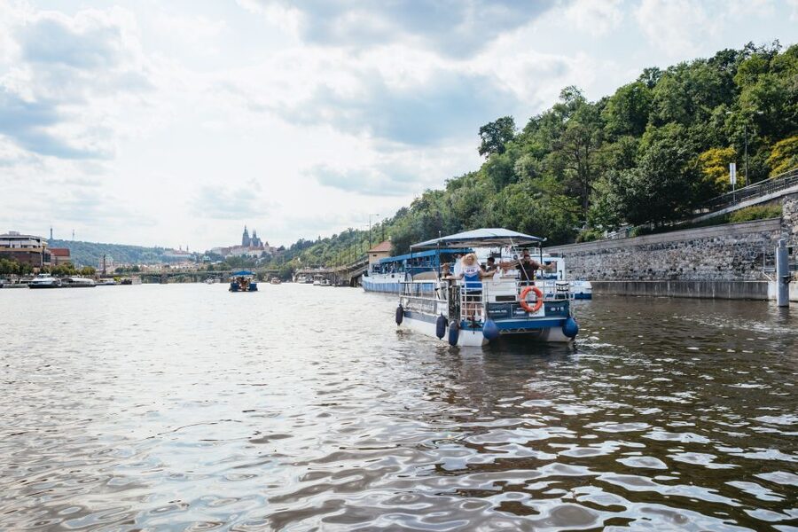 Prague: Swimming Beer Bike on A Cycle Boat - Music, group energy, and the social side
