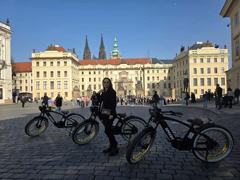 Prague Viewpoints & Historical Ebike Tour - John Lennon Wall and the Charles Bridge view