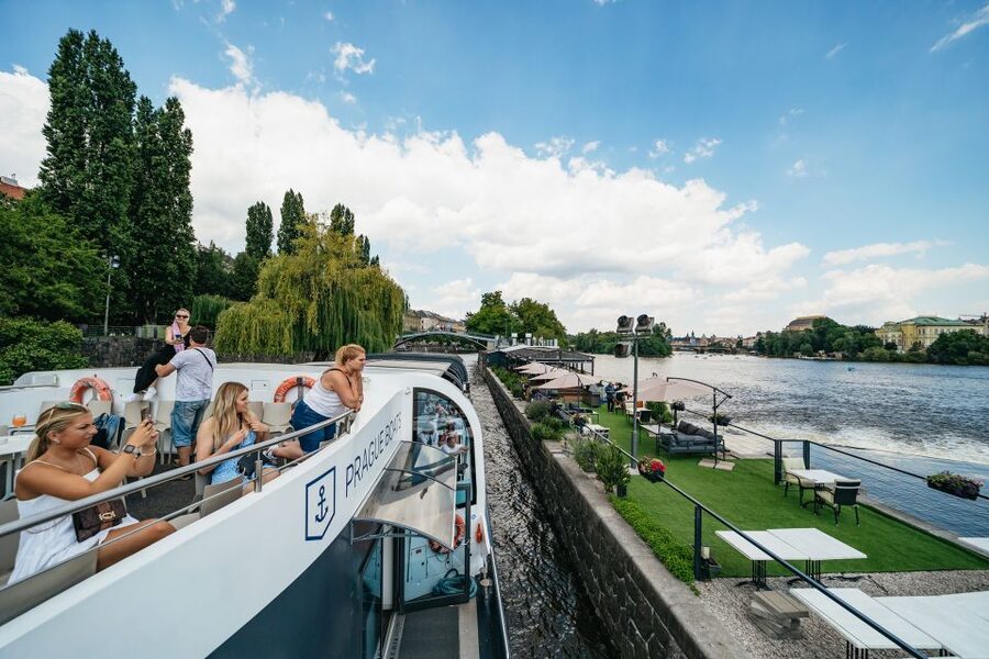 Prague: Vltava River Lunch Cruise in an Open-Top Glass Boat - Pier 3A and boarding on an open-top glass boat