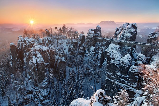 Pravcicka Gate & Bastei Bridge Winter National Park Tour from Prague - Prague to Pravcicka Gate and Bastei Bridge: the winter route that hits hard