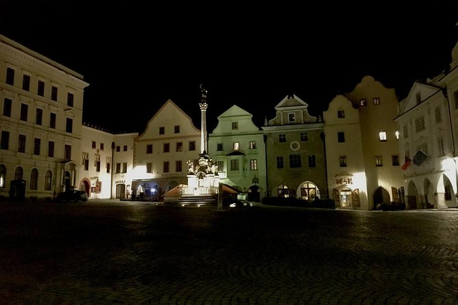 Private evening tour Cesky Krumlov Old Town and Castle area - Stop 4: Svornosti Square, Maria column, and the city hall facade