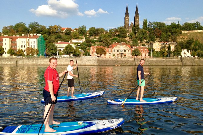 Stand-Up Paddleboarding on the Vltava River in Prague - Gliding through the city center for the Charles Bridge and Prague Castle panorama