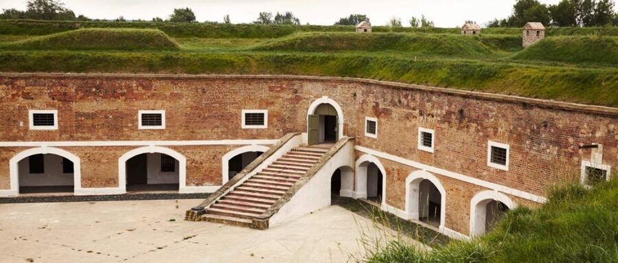 Terezin concentration field excursion - The Anthropoid Operation monument stop before the fortresses