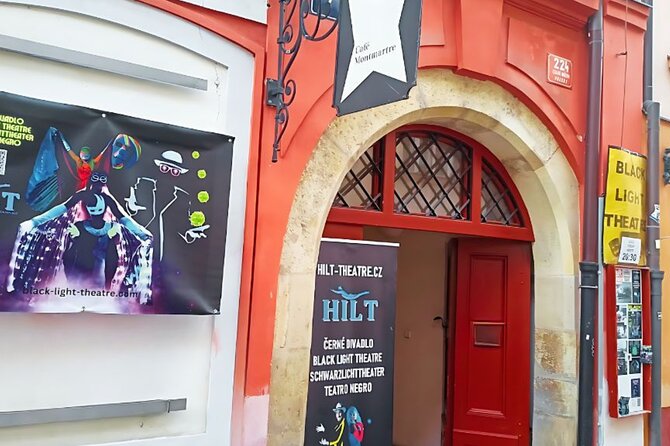 Underground Black Light Theatre Interactive Show in Prague - How the Show Runs: Film Projection Meets Live Black Light Performance